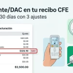 Recibo CFE con Excedente resaltado